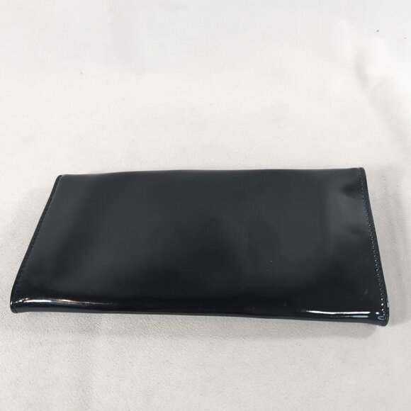 Dior Beauty Black Faux Patent Leather Clutch Wallet Bag Makeup Folder Christian - Picture 4 of 11